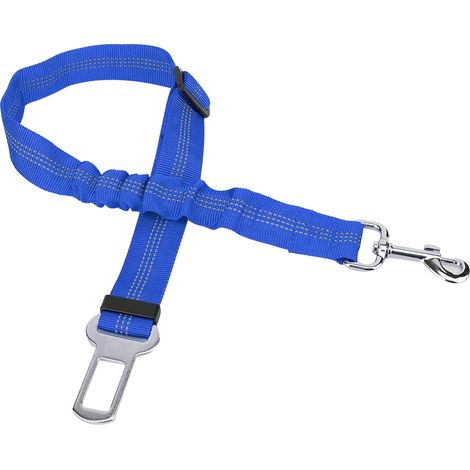 Laisse de sécurité élastique réfléchissante réglable pour chien ou chat (bleue) (1/5)