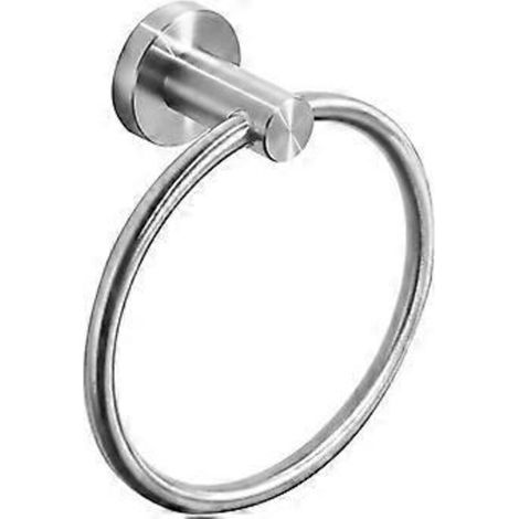 Toallero redondo de pared en acero inoxidable 304, con acabado negro mate cepillado, ideal para el baño y la cocina. (1/5)