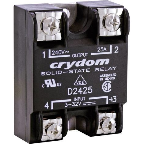 Crydom Relais à semi-conducteurs D2425-10 25 A Tension de contact (max.): 280 V/AC à commutation instantanée 1 pc(s) (1/3)
