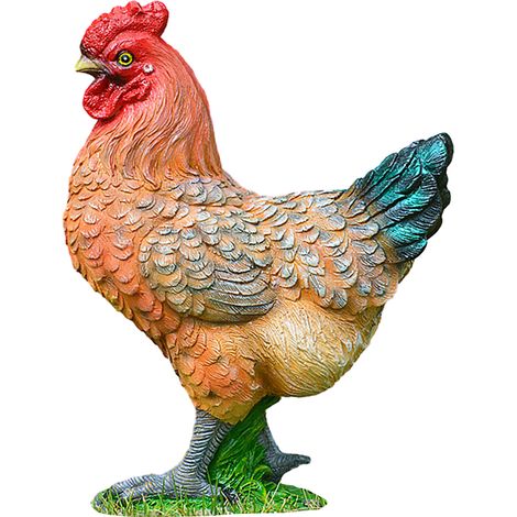Gallina decorativa de resina, gallina madre, pollito, 1 pieza, escultura, jardín, modelo de ave de corral, regalo, materiales para manualidades (1/5)