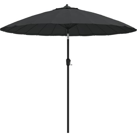 Parasol d'extérieur, Parasol pour Balcon Jardin Plage Terrasse, avec mât en aluminium 270 cm Anthracite OIB8808E (1/5)