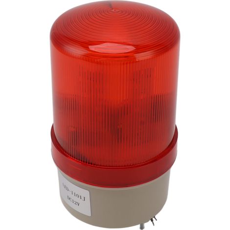 Gyrophare 12V DC avec alarme sonore et lumière rotative pour clôture électronique, signal lumineux clignotant, sirène intégrée, protection périmétrique, détection intrusion, lampe avertisseuse rotativ (1/5)