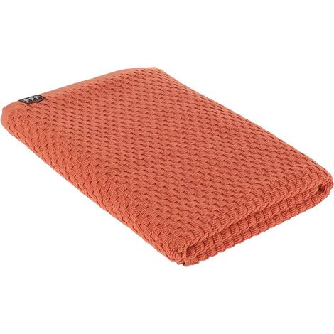 Telo da bagno 70x130 cm 100% cotone a scacchiera - terra di siena - Tendance