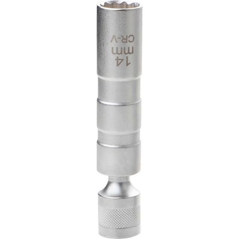 Clé à douille extensible pour bougies d'allumage, angle de 12°, outil de réparation et de démontage, douilles à paroi mince de 3/8 pouce, outil de réparation automobile, 14 mm (1/5)