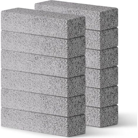 Pierre ponce grise 12 pour le nettoyage de salle de bain, puissante pour éliminer le calcaire et les taches de calcium