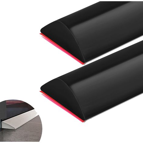Lot de 2 seuils de douche étanches avec joint en silicone pour plans de travail de cuisine, salles de bain, sols et baignoires (100 cm, noir) (1/5)