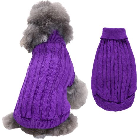 Pull Pour Chien - Col Roulé En Polystère - Pour Chiens De Petite Et Moyenne Taille - Lavable En Machine - Taille S (1/5)