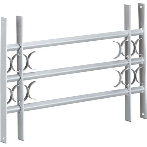 Grille de fenêtre télescopique anti cambriolage Acier revêtu Dimensions réglables 450 x 700-1050 mm Pour fenêtres de cave et rez-de-chaussée (1/5)