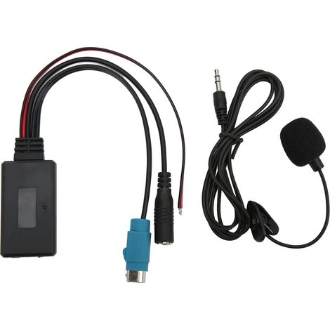 Kit adaptateur audio Bluetooth 5.0 avec micro pour chaîne stéréo auto, câble d’entrée musicale compatible Alpine KCE‑236B, appel mains libres smartphone Android (1/5)