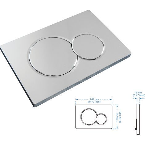 Compatible avec les boutons de chasse d'eau doubles chromés brillants Sigma01, blanc brillant (panneau du réservoir d'eau caché). (1/5)