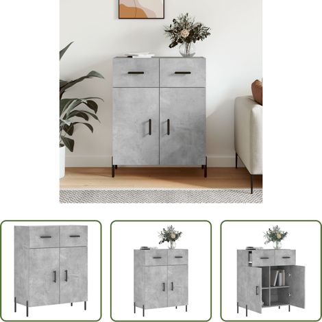 Betonfarbe -  Sideboard Betongrau 69,5x34x90 cm Holzwerkstoff (1/5)