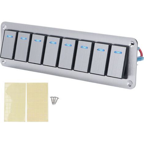8-Circuit Switch Panel with Blue LED Indicator, 12-24V (1/5)