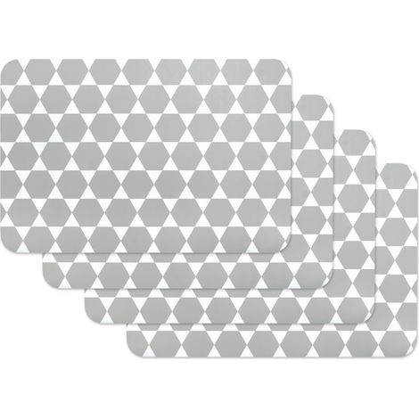 Set de table imprimé gris, Napperon pour salle à manger, Tapis de table à manger, rectangulaire, 4 pièce, 45 x 30cm, 59042 (1/5)