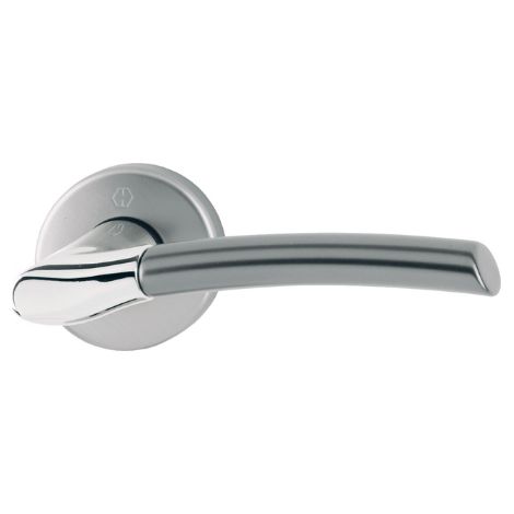 Ensemble Bergen sur rosace bec de cane HOPPE F49/F9 laiton chromé/alu aspect inox - 2815975