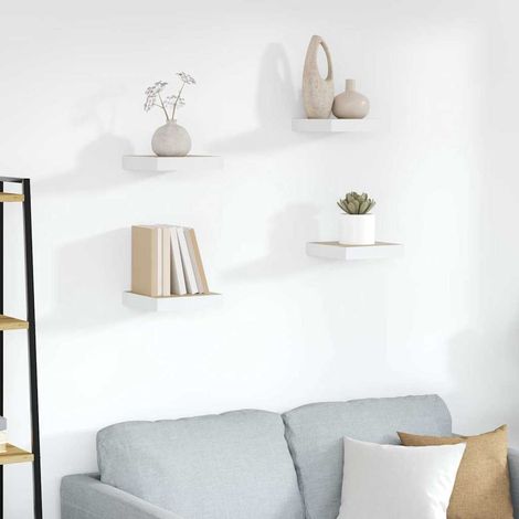 vidaXL Estante flotante pared 4 uds MDF roble y blanco 23x23,5x3,8 cm (1/5)