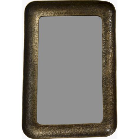 Miroir rectangulaire style vintage cadre laiton patiné - laiton antique patiné