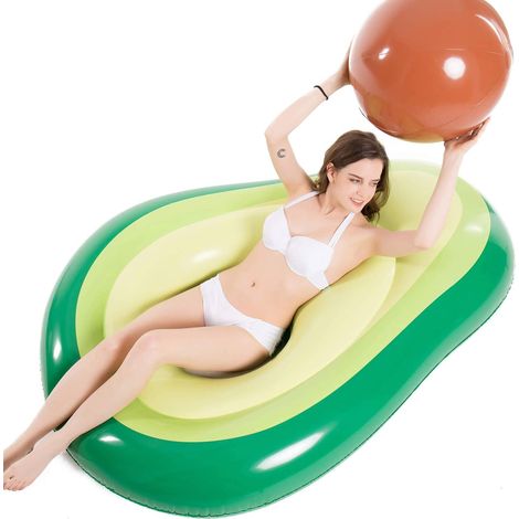 Flotteur gonflable de piscine d'avocat avec l'amusement de l'eau de boule gros jouets flottants de natation de plage d'été (1/5)