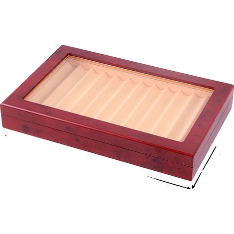 Boîte de rangement pour stylos, capacité de 12 emplacements, résistante à la poussière et aux rayures, Rouge Foncé (1/2)
