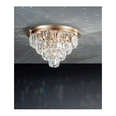 PLAFONIERA CASTLE 12 LUCI ATTACCO G9 MEDIA ORO D.60CM