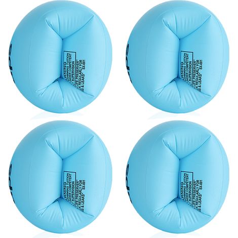 Brassards Gonflables - Double Chamber Airbag - PVC Épais et Sans Toxique - Pour Enfants et Adultes - Lot de 4 (2 Bleus + 2 Oranges) (1/5)