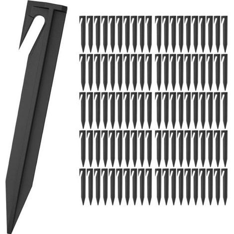 Picchetti in plastica - Phonillico® - Confezione da 100 - 8,4 cm - Fissaggio cavi - Giardinaggio e campeggio (1/4)