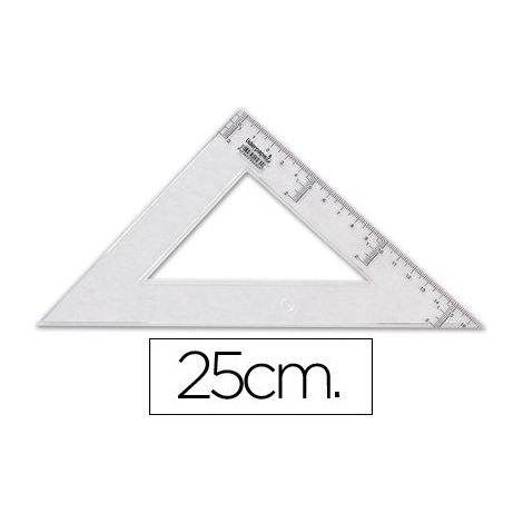 Escuadra liderpapel 25 cm plastico cristal (pack de 20 uds.)
