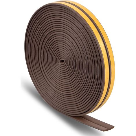 12 m Self-Adhesive Seal Strip, 9 mm x 2 mm Window Insulation Seal, Rubber Foam Seal for Window Sliding Door, Cold Insulation (Brown) (1/5)