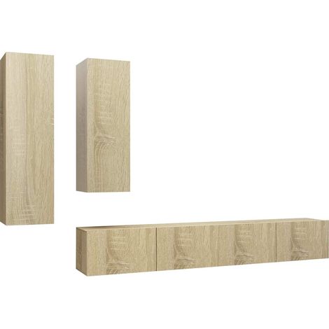 Maison Exclusive - Juego de muebles de salón 4 piezas roble Sonom (1/5)
