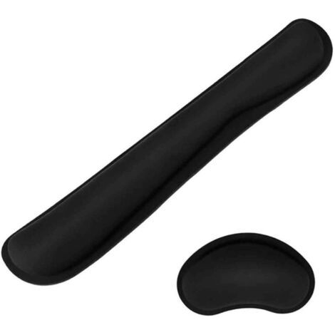 Repose-poignet et support de clavier ergonomique en mousse à mémoire de forme – Lot de 2, noir, 45 x 15 cm (1/5)