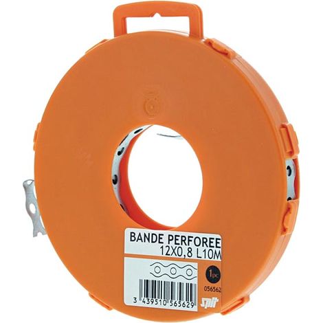 Spit – Bande perforée 12 mm – Épaisseur 0,8 mm – Longueur 10 mètres – Pour fixation de tuyaux et câbles