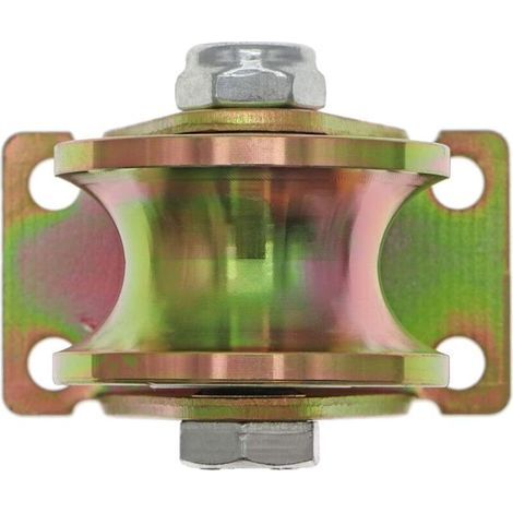 Roulette portail coulissant 50mm – Acier galvanisé – Capacité de charge 300kg – Roues à rainure en U pour voie inversée (1/3)