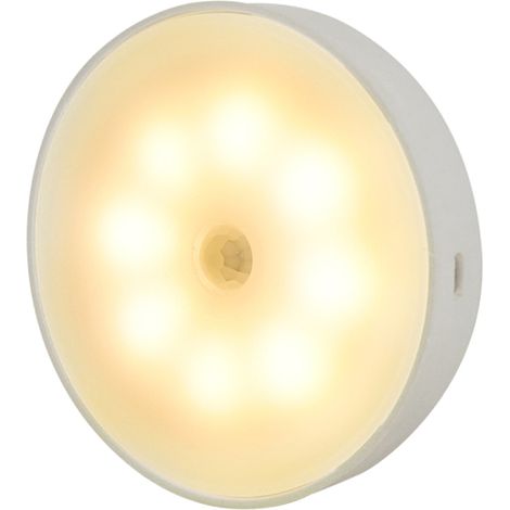 Wiederaufladbares LED-Nachtlicht in Warmweiß mit Bewegungssensor, magnetische Lampe für Kleiderschrank, Schlafzimmer, Küche, Treppenhaus, Flur