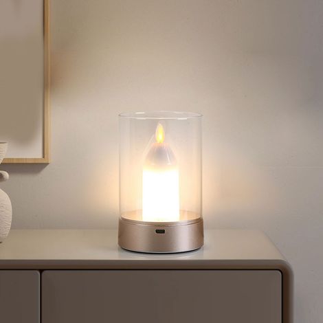Elektrische LED-Kerze mit Gestensteuerung, Bewegungssensor und integriertem Akku (wiederaufladbar) für die Heimdekoration (1/5)