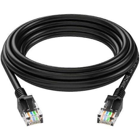 Câble Ethernet RJ45 CAT-5 noir 25-26 cm (1 pièce) pour réseau LAN. Compatible avec plusieurs ordinateurs. Spécifications multiples. (Taille : (1/4)