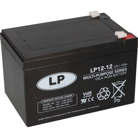 Landport Bleiakku 12V 12Ah AGM Batterie NSA LP12-12 T2 VdS (1/5)