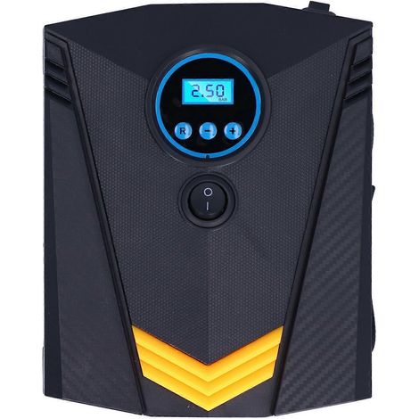 120-W-Reifenfüller mit Digitalanzeige und LED-Licht, tragbar und automatisch, für Auto, Fahrrad und Motorrad, 12 V