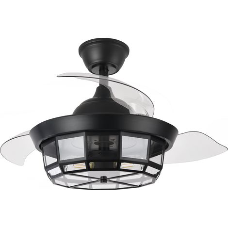 Ventilador Dc Tornado Mini Negro 3xe27 91d 3aspas Desplegables 6velocidades C/remoto Y Temporizador (1/3)
