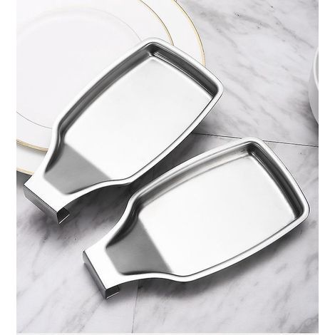 Set di 2 grandi poggia-cucchiaio, porta-cucchiaio, porta-spatola, porta-mestolo in acciaio inox 304 (1/5)