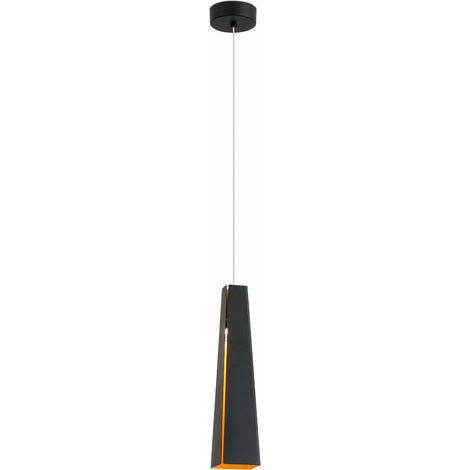 PLUMA Colgante negra y oro
