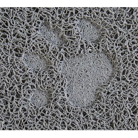Tappetino per lettiera in PVC con motivo a impronte di zampe - Grigio - L 40 x P 30 cm - Consegna gratuita (1/3)