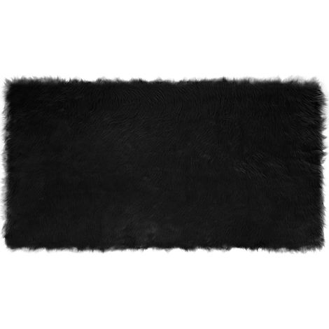 Maison Exclusive - Alfombra de de oveja sintética TAFALLA Negro 8