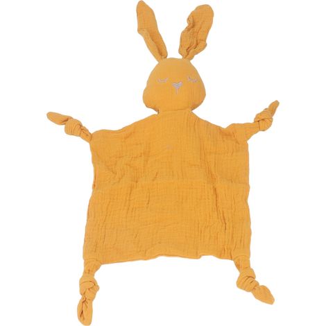 Kuscheldecke in Hasenform für Babys, doppellagig, saugfähig, weich, gelb (1/5)