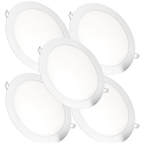 LED SPOT-Einbauleuchte rund 18W = 120W 3000K/4200K/6000K weiß Ø224x13 / tr 205mm 220V 1440lum, (6000K) Los von 5 (1/5)