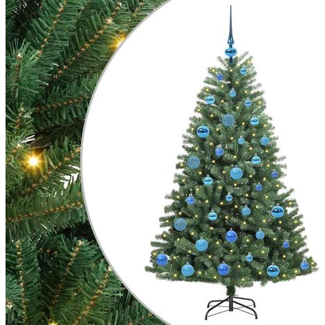 Sapin de Noël  Arbre de Noël Artificiel à Branches Articulées Vert 150 cm (1/5)