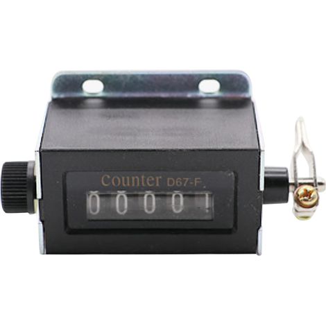 Compteur mécanique 5 chiffres, carter métal ignifuge, remise à zéro manuelle avec ressort, compteur à main résistant, réinitialisable, usage industriel. (1/5)
