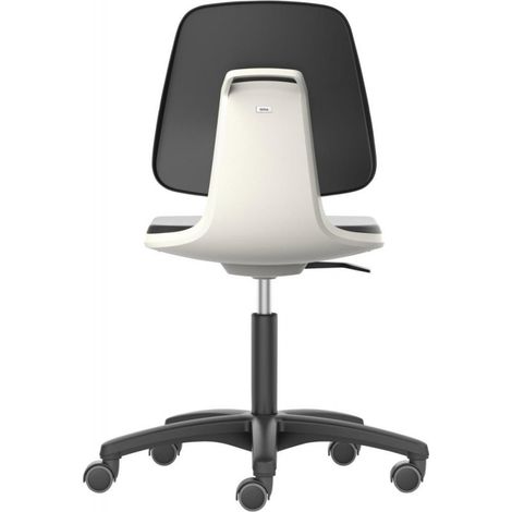 Sedie Labsit 2 Plastica Bianca In Pelle, Con Ruote