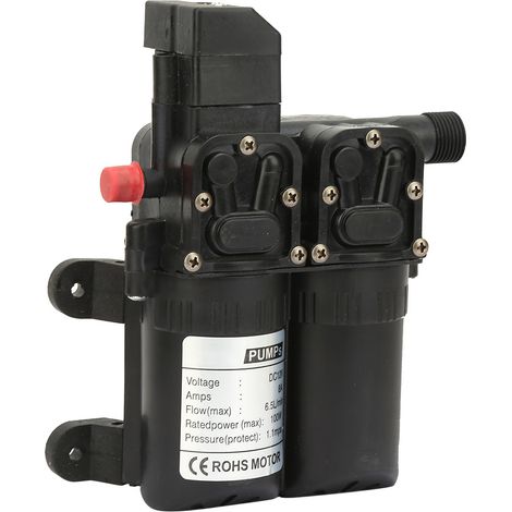 Elektrische Doppelansaug-Membranwasserpumpe mit Selbstansaugung, 12 V, 100 W (schwarz) (1/5)