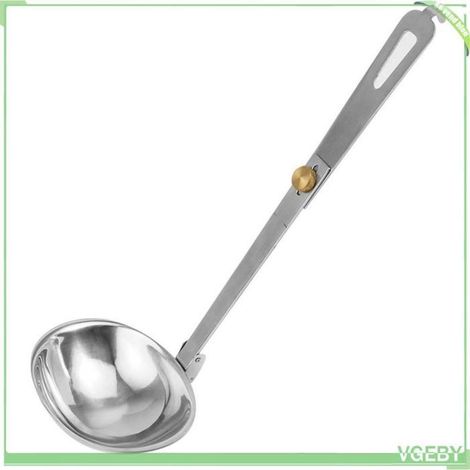 Cuillère à soupe pliable - FAFEICY - Compacte - Acier inoxydable - Long. 260 mm - Bouton en cuivre réglable