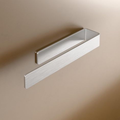 1 Porte-Serviette Mural Sans Percage Aluminium Brossé 22cm Support Torchon Salle De Bain Cuisine