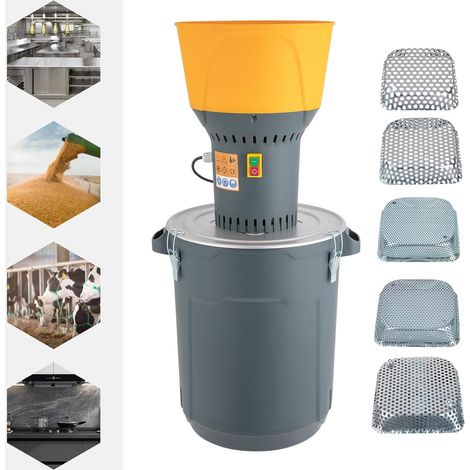 Mulino elettrico per cereali da 1300 W, mulino per cereali secchi, mulino per mais, mulino per cereali, mulino per cereali, mulino per alimenti (50 l)